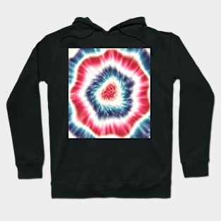 Abstract Patriotic Red White and Blue Blur Tie Dye Hoodie